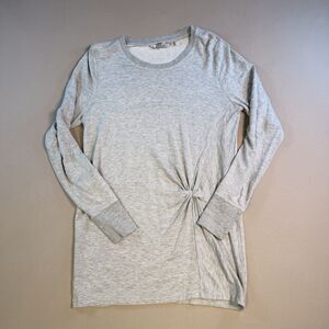 Athleta Shirt Womens Small Gray Long Sleeve Crew Neck Knot Design Athletic Top
